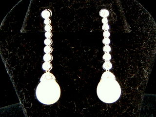 Pearl & Diamond Dangle Earrings